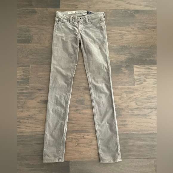 Ag Adriano Goldschmied Denim - AG the Legging Super Skinny Gray Corduroy Jeans, Size 24R